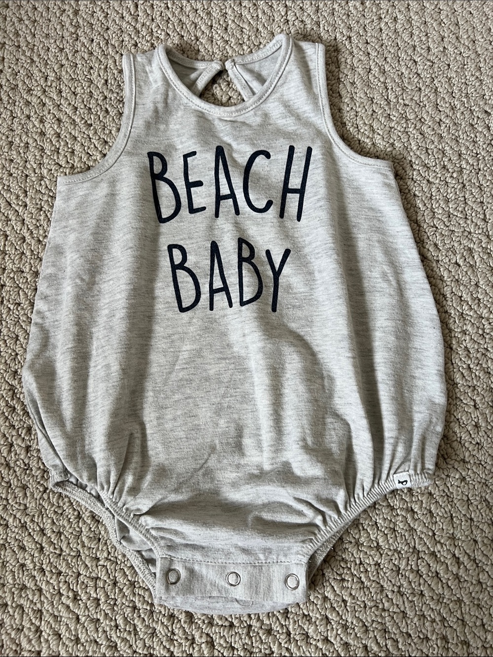 Beach Baby Gray Sleeveless One-Piece Bodysuit